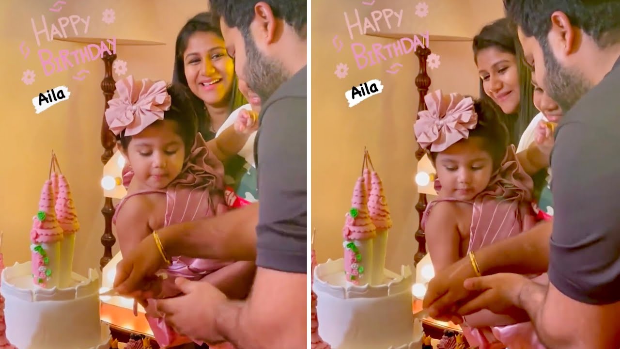 Alya Manasa Daughter Aila Papa 2nd Birthday Celebration🥳🎂|  Sanjeev Costly Gift 🎁