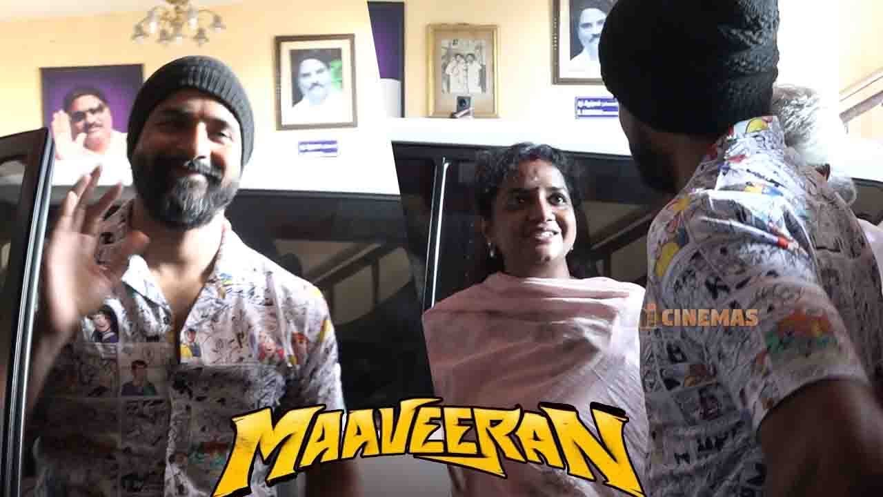 Sivakarthikeyan with His Wife Aarthi at Maaveeran FDFD | Kasi Theatre, Vetri Theatre