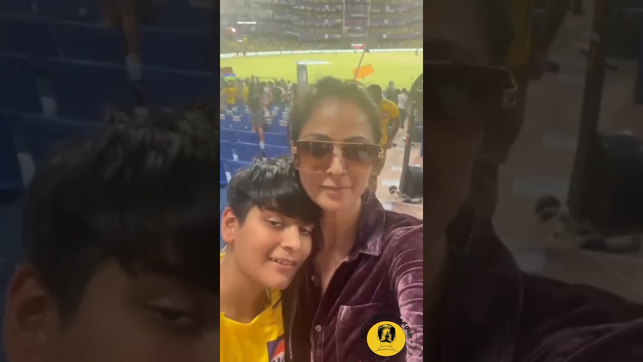 Actress Simran With Son #ipl2023 #chennaisuperkings #simran