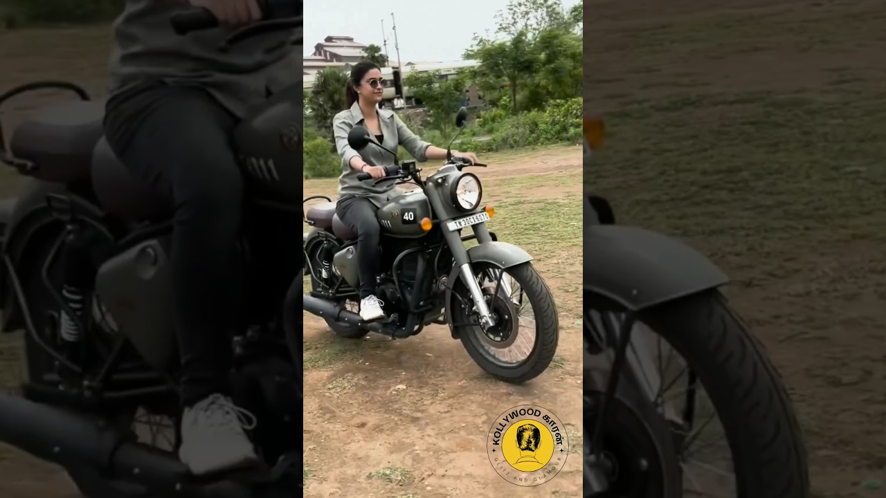 Actress Keerthy Suresh Bike Ride At Mamannan Set
