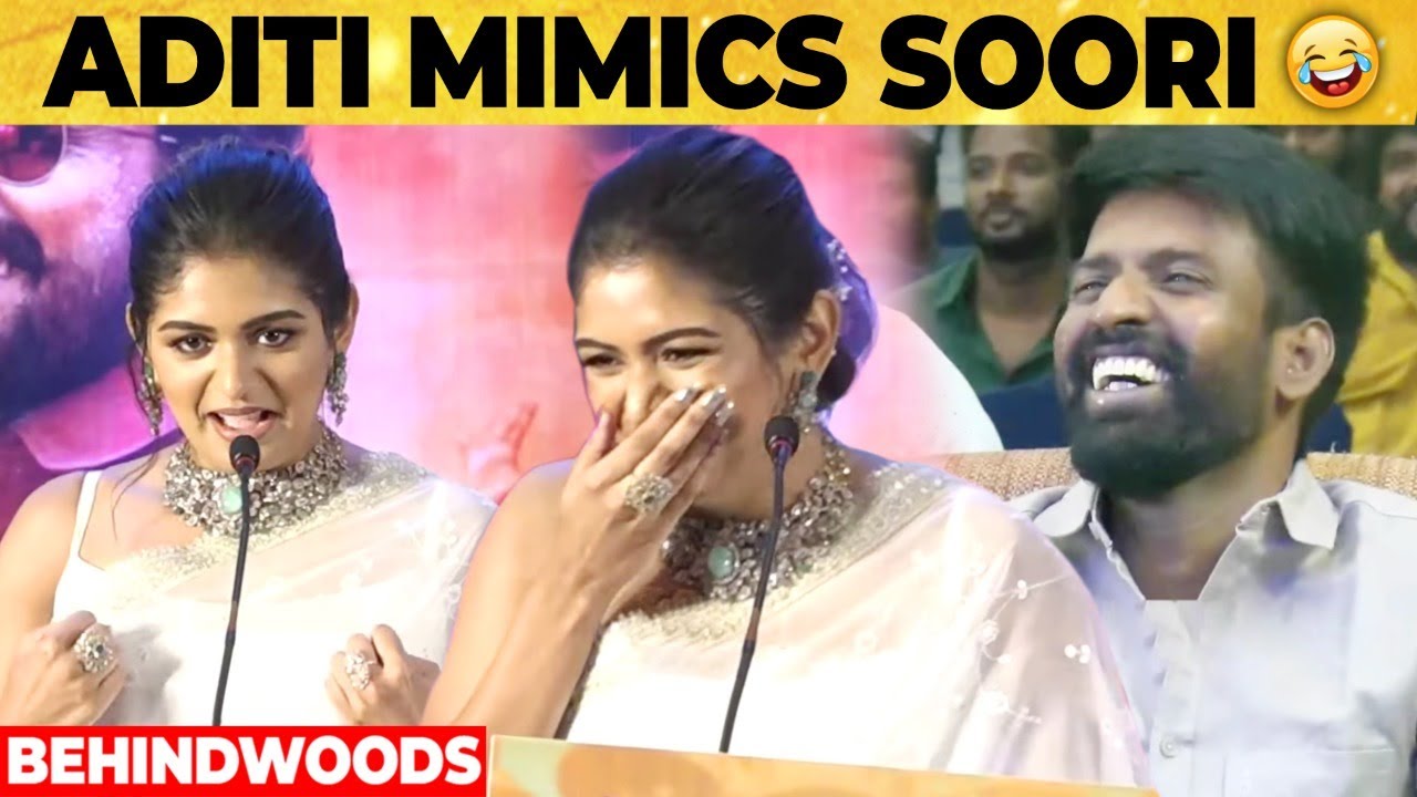 "SOORI Sir, என்ன Gas Trouble-ஆ?" 🤣 Mimicry பண்ண ADITI SHANKAR 🤣 Ego இல்லாம சிரித்த Soori... VIRUMAN