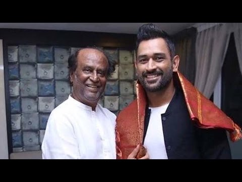 MS Dhoni meets Superstar Rajinikanth Video