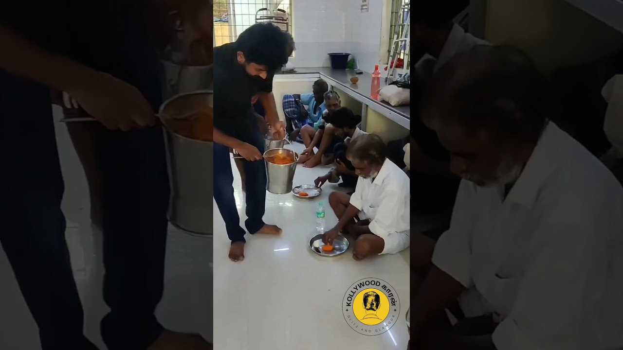 pandian stores serial actor provided food to oldage home #pandianstores #pandianstorespromotoday