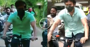 நடிகர் விஜய் சைக்ளில் சென்று வாக்களித்தார் | Vijay Cycle Video 16