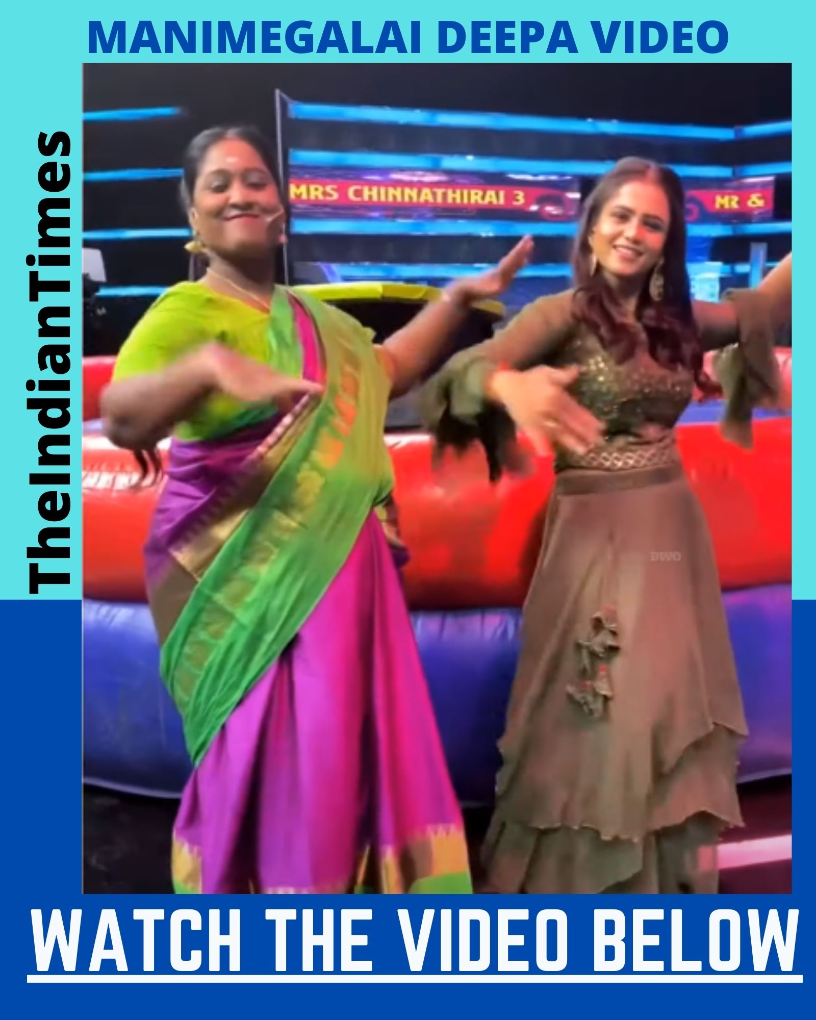 பரம சுந்தரி பாடலுக்கு மணிமேகலையுடன் செம்ம டான்ஸ் போட்ட தீபா! Viral Dance Video 1
