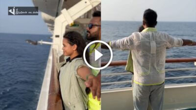 ப்பா chance-ஏய் இல்லை...கப்பலில் TITANIC POSE கொடுத்த ஹுசைன் மணிமேகலை... 7