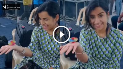 கையில் பம்பரம் விட்டு குழந்தை போல விளையாடிய சிவாங்கி...அடடே என்ன அழகு நம்ம சிவாங்கி 34