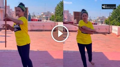 புயல் போல சிலம்பம் சுற்றி அசத்தும் கவிஞர் சினேகன் மனைவி கன்னிகா... 16