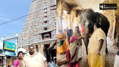 திருச்சி ஸ்ரீரங்கம் கோவிலில் மனைவியுடன் சுவாமி தரிசனம் செய்த ரவீந்தர் சந்திரசேகர் 61