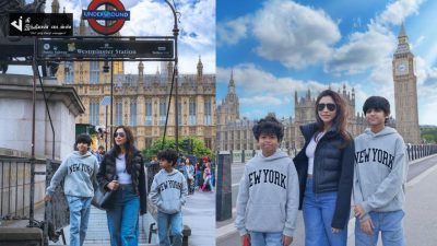 விடுமுறையை லண்டனில் அம்மாவுடன் கொண்டாடும் நடிகர் ஜெயம் ரவி மகன்கள் 14