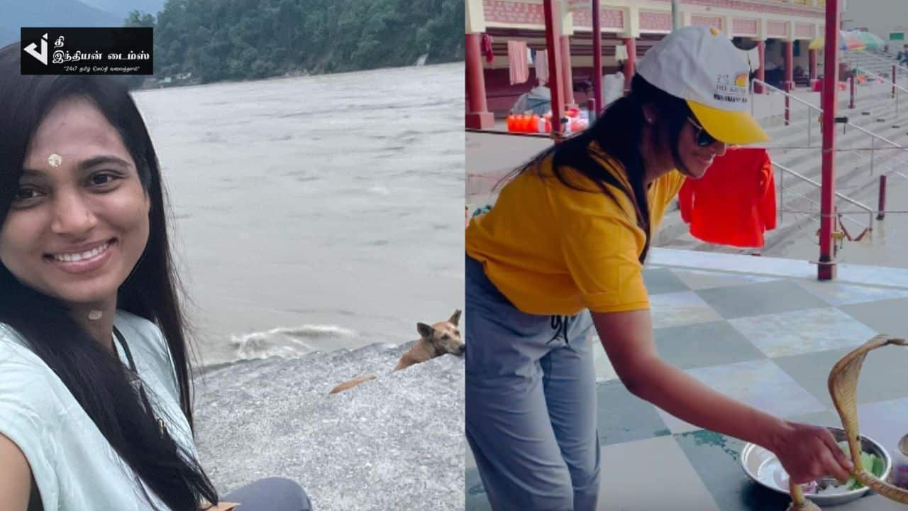 ரிஷிகேஷியில் விடுமுறையை கொண்டாடும் நடிகை ரம்யா பாண்டியன்