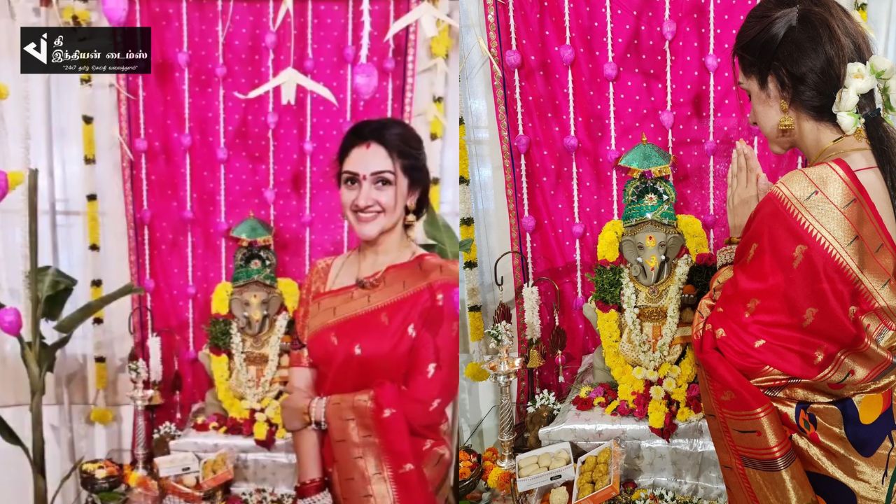 விநாயகரை மனமுருகி வேண்டிய தேவதையை கண்டேன் பட நாயகி ஸ்ரீ தேவி விஜயகுமார்