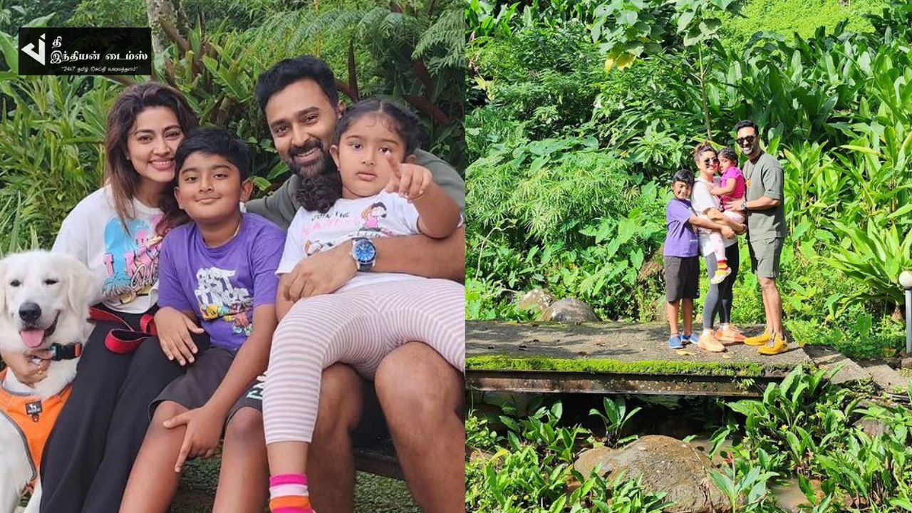 குடும்பத்துடன் விடுமுறைக்கு கேரளா சென்ற நடிகை சினேகா பிரசன்னா
