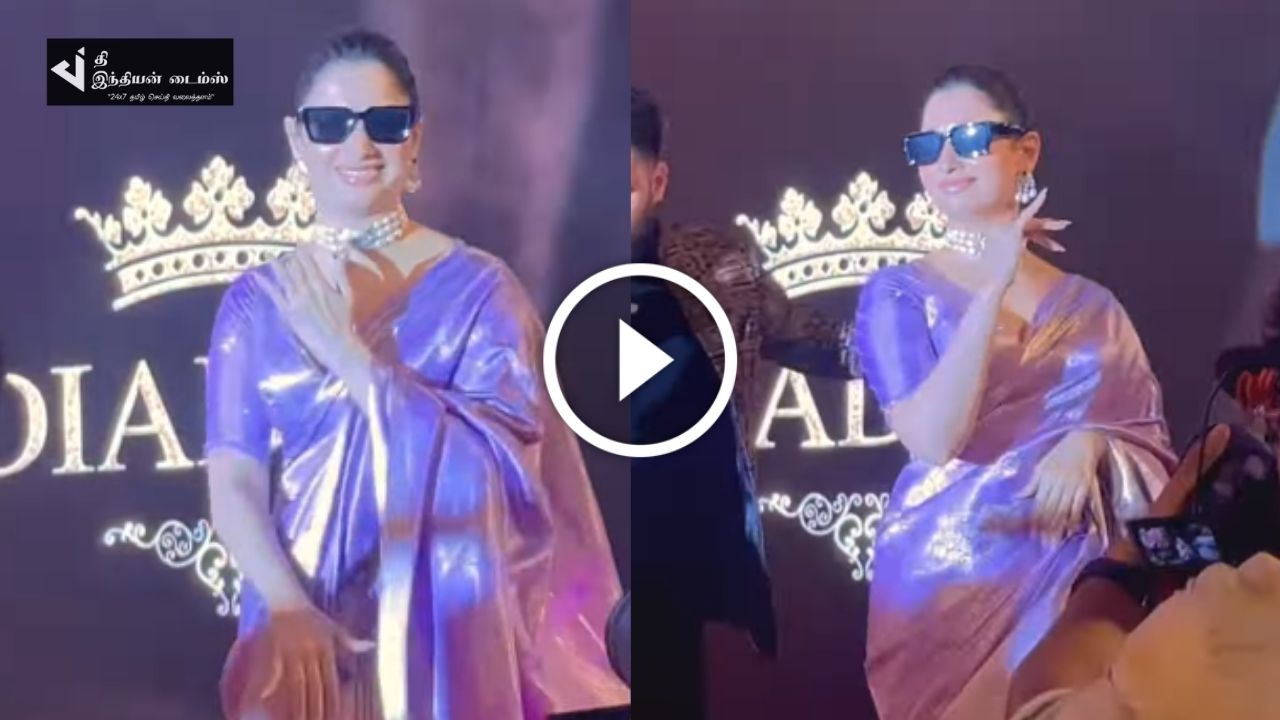 சேலையில் காவாலா பாடலுக்கு குத்தாட்டம் போட்ட நடிகை தமன்னா வீடியோ வைரல்