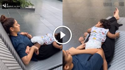 அம்மா நயன்தாரா மடியில் படுத்து உறங்கும் மகன்.. பாசத்தில் தாலாட்டும் நயன்தாரா... வைரல் வீடியோ 39