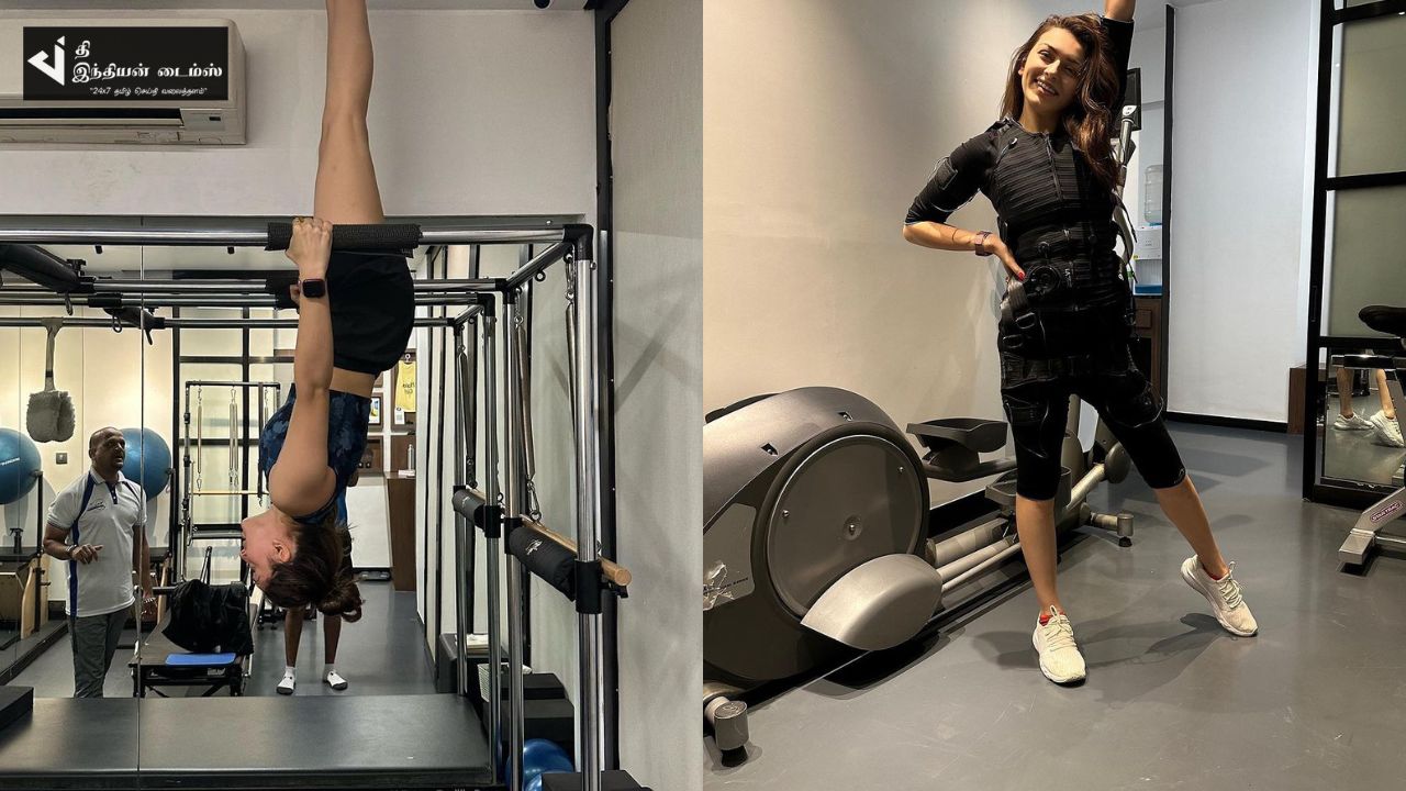 GYM-ல் தலைகீழாக நிற்கும் நடிகை ஹன்சிகா… தீவிர WORKOUT MODEல் ஹன்சிகா வெளியிட்டுள்ள புகைப்படம் வைரல்