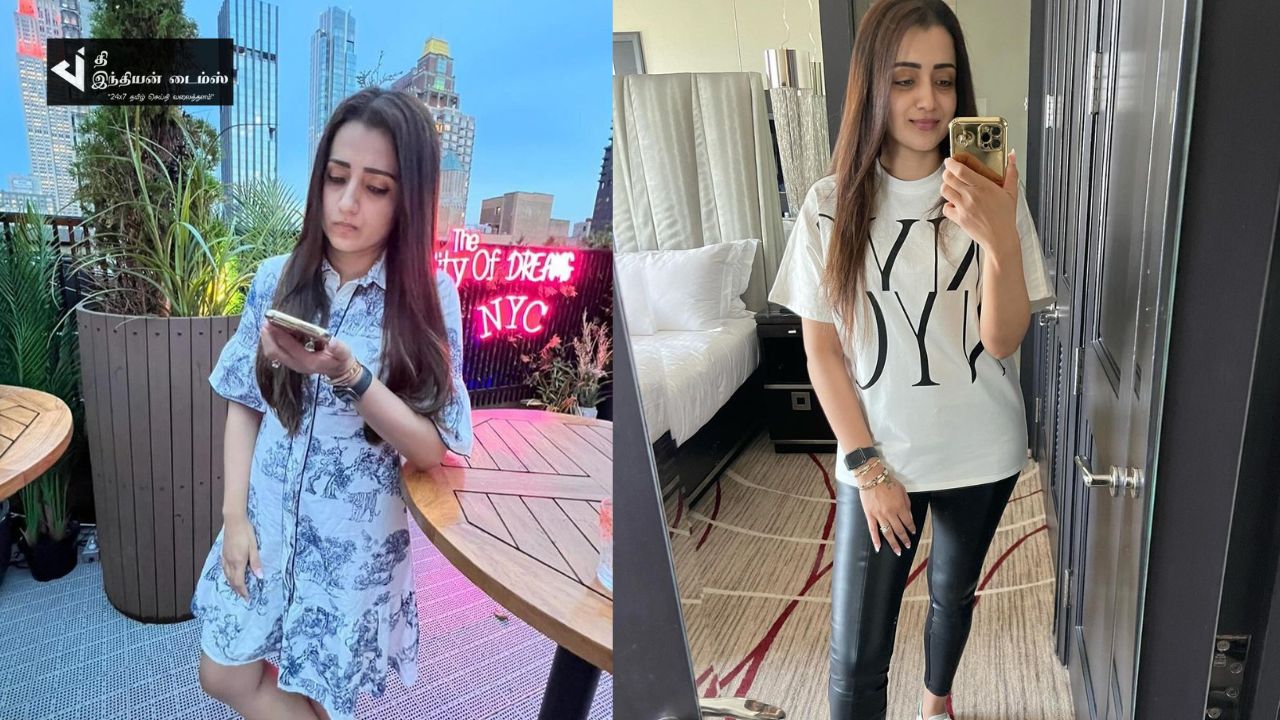 LEO படப்பிடிப்பை முடித்து வெளிநாட்டில் விடுமுறையை கொண்டாடும் நடிகை த்ரிஷா