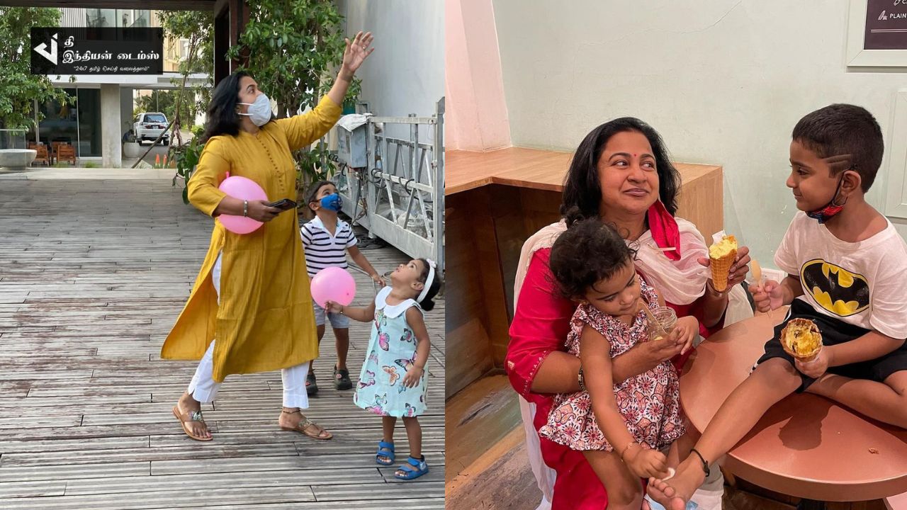 பேரன் பேத்தியுடன் WEEK END-யை கொண்டாடும் நடிகை ராதிகா