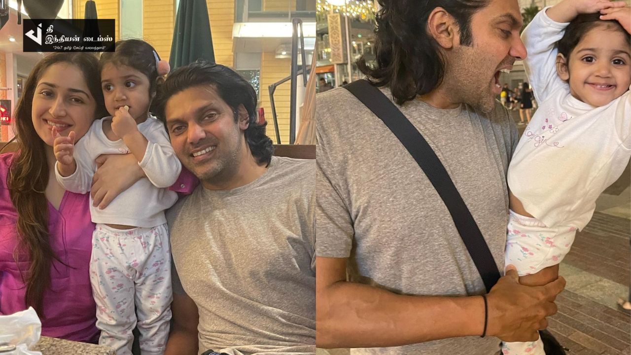 மகள் மற்றும் மனைவியுடன் வெளிநாடு சென்ற நடிகர் ஆர்யா