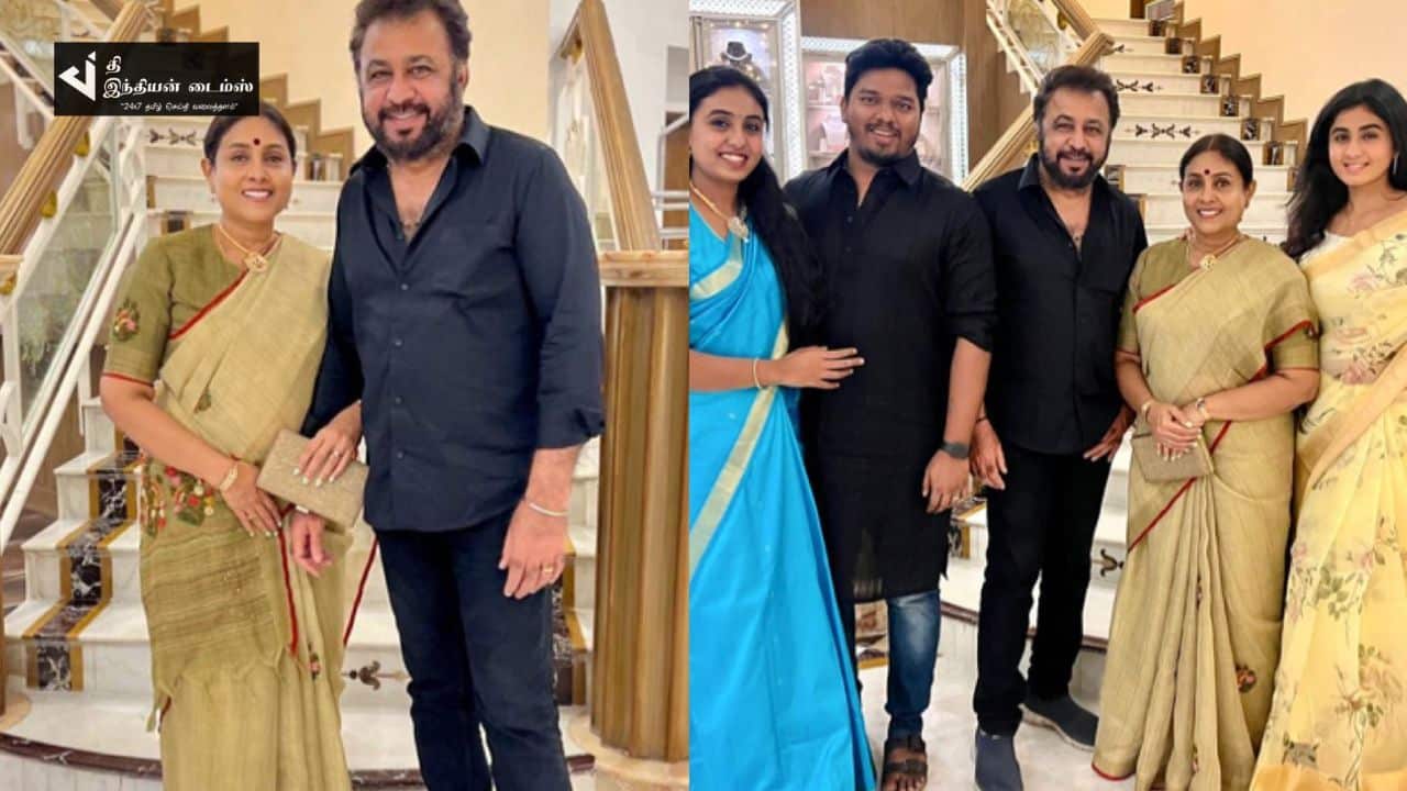 குடும்பத்துடன் தீபாவளி பண்டிகையை கொண்டாடிய நடிகை சரண்யா பொன்வண்ணன்