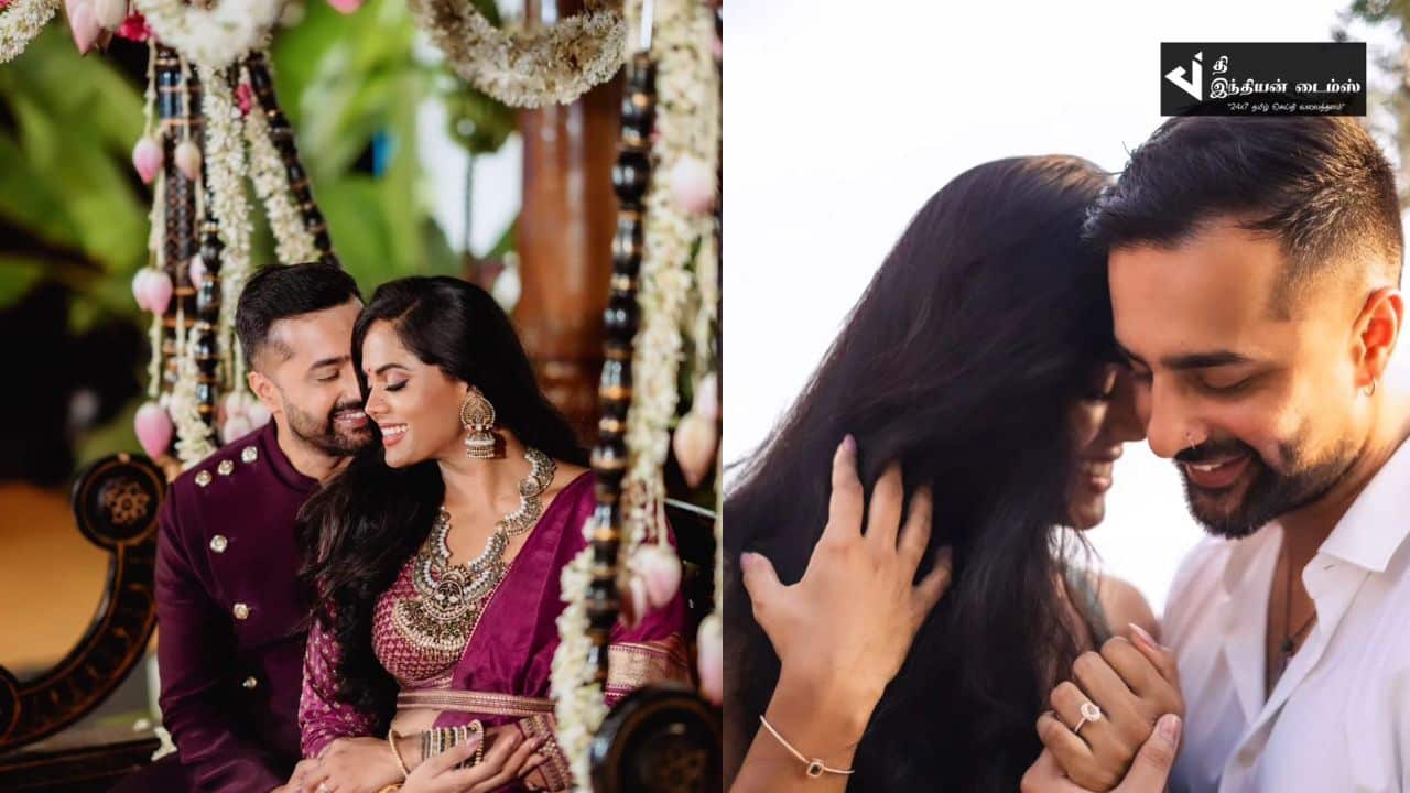 நடிகை ராதா மகளும் கோ பட கதாநாயகி கார்த்திகாவின் திருமண நிச்சய புகைப்படங்கள்