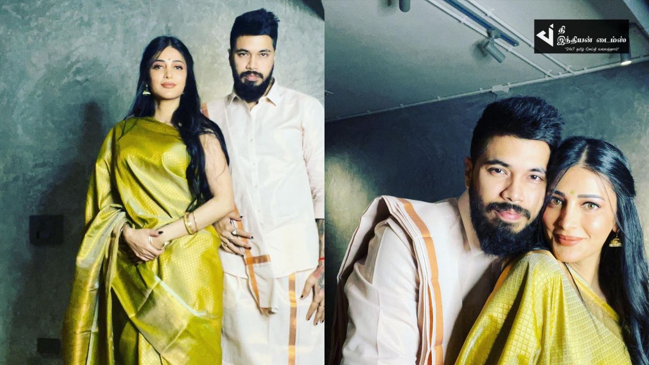 திருமணம் ஆகாமலே காதலனுடன் தல தீபாவளி கொண்டாடிய நடிகை ஸ்ருதிஹாசன் புகைப்படங்கள்