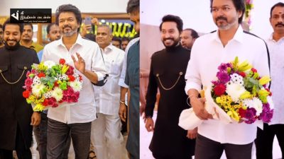 இன்று தயாரிப்பாளர் லலித் மகனின் திருமண நிகழ்ச்சியில் கலந்துகொண்ட தளபதியின் புகைப்படங்கள் 39