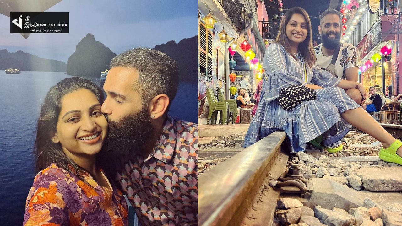 கணவருடன் விடுமுறையை வெளிநாட்டில் கொண்டாடும் தமிழும் சரஸ்வதியும் சீரியல் நாயகி நக்ஷத்ரா