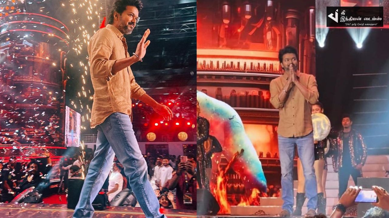 சிங்கம் போல லியோ வெற்றிவிழாவுக்கு வருகை தந்த தளபதி விஜய் புகைப்படங்கள்