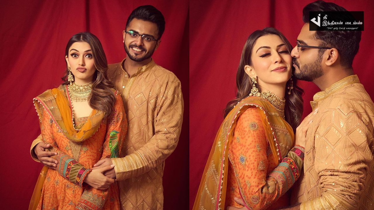 தல தீபாவளியை கோலாகலமாக கொண்டாடிய நடிகை ஹன்சிகா புகைப்படங்கள்