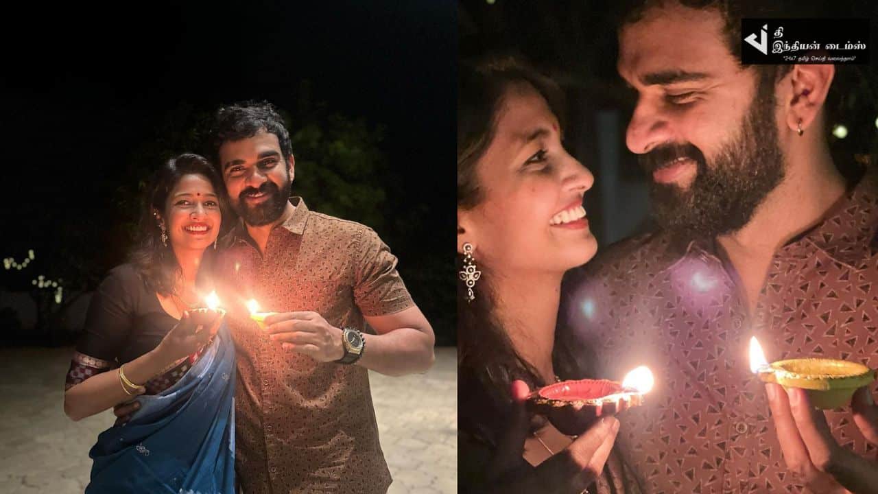 தல தீபாவளியை மனைவியுடன் கொண்டாடிய நடிகர் அசோக் செல்வன்