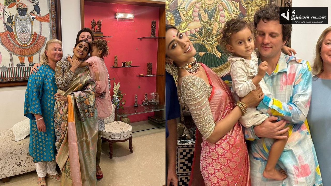 குடும்பத்துடன் தீபாவளியை கொண்டாடிய நடிகை ஷ்ரேயாவின் கியூட்டான புகைப்படங்கள்
