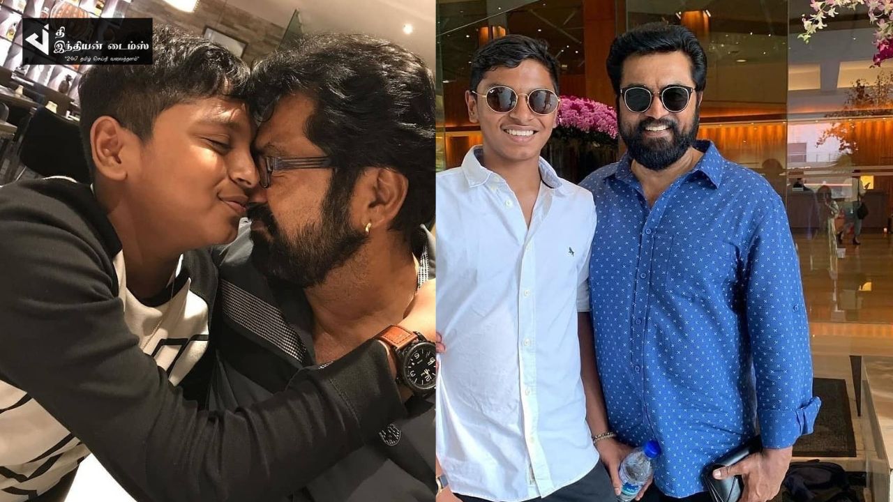 குறும்பா என் உலகே நீ தாண்டா… மகனுடன் நடிகர் சரத்குமார் புகைப்படங்கள்