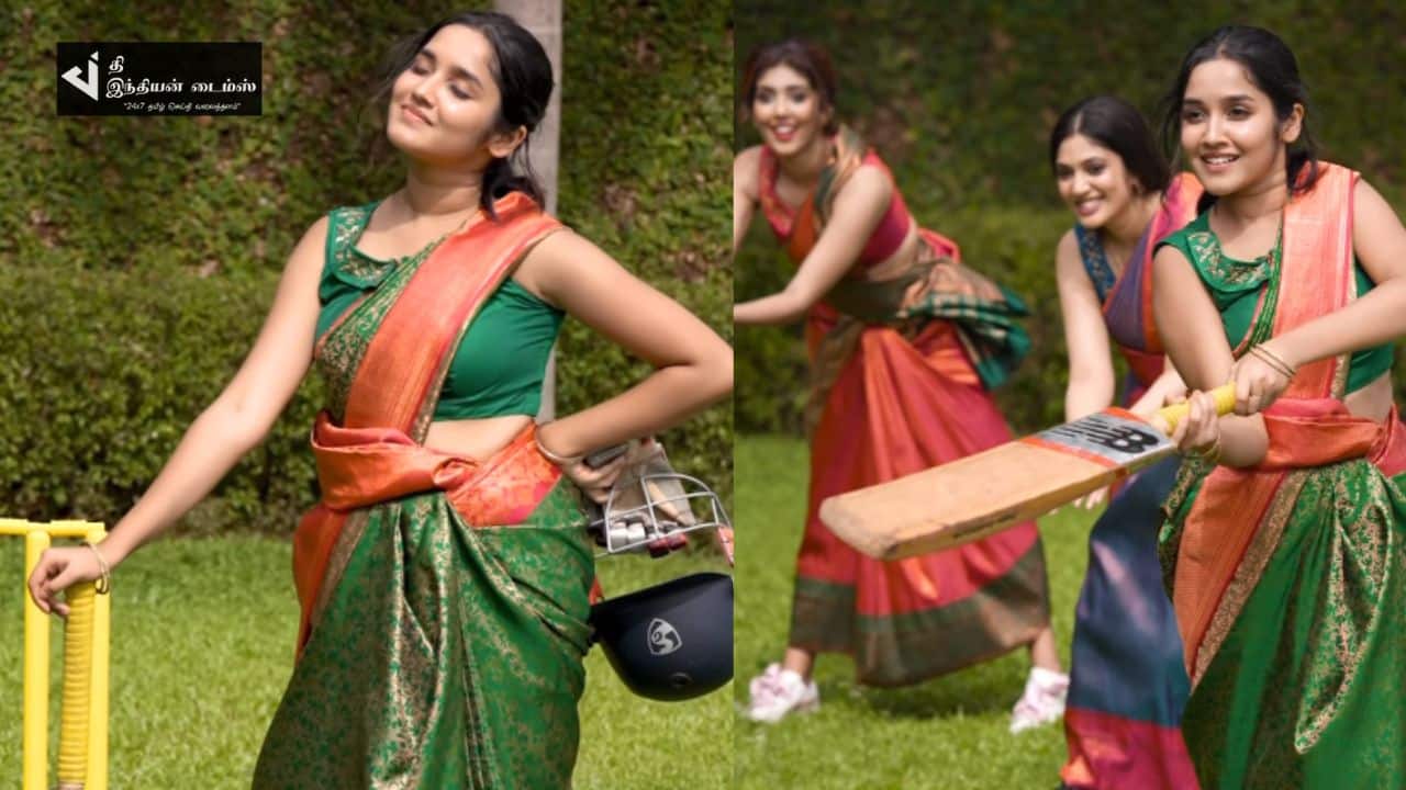 சேலையில் கிரிக்கெட் விளையாடி அசத்தும் நயன்தாரா ரீல் மகள் அனிகா