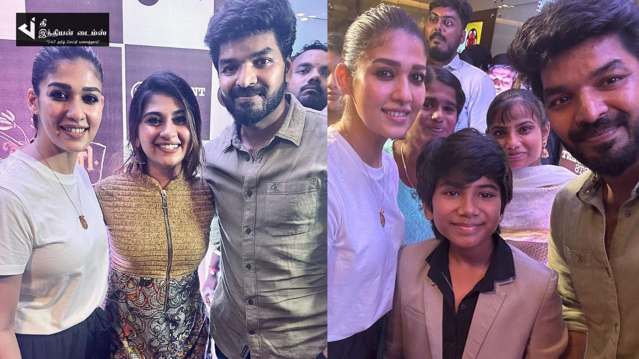 ரசிகர்களுடன் அன்னப்பூரணி படத்தை பார்க்க திரையரங்கு வந்த நடிகை நயன்தாரா