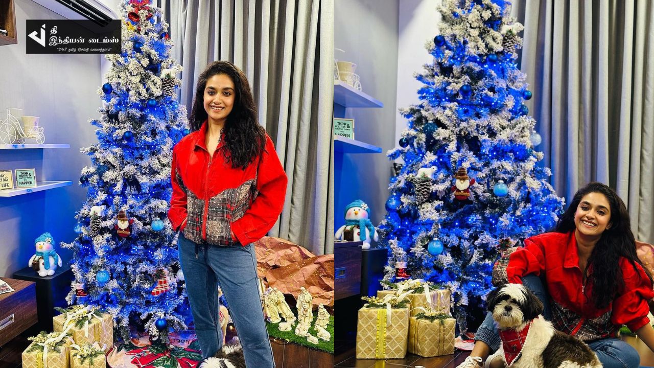கிறிஸ்துமஸ் கொண்டாட்டத்திற்கு தயாராகிய நடிகை கீர்த்தி சுரேஷ்