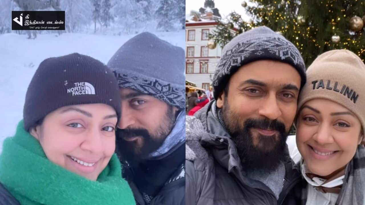 FINALAND நாட்டில் ஜோதிகாவுடன் விடுமுறையில் நடிகர் சூர்யா