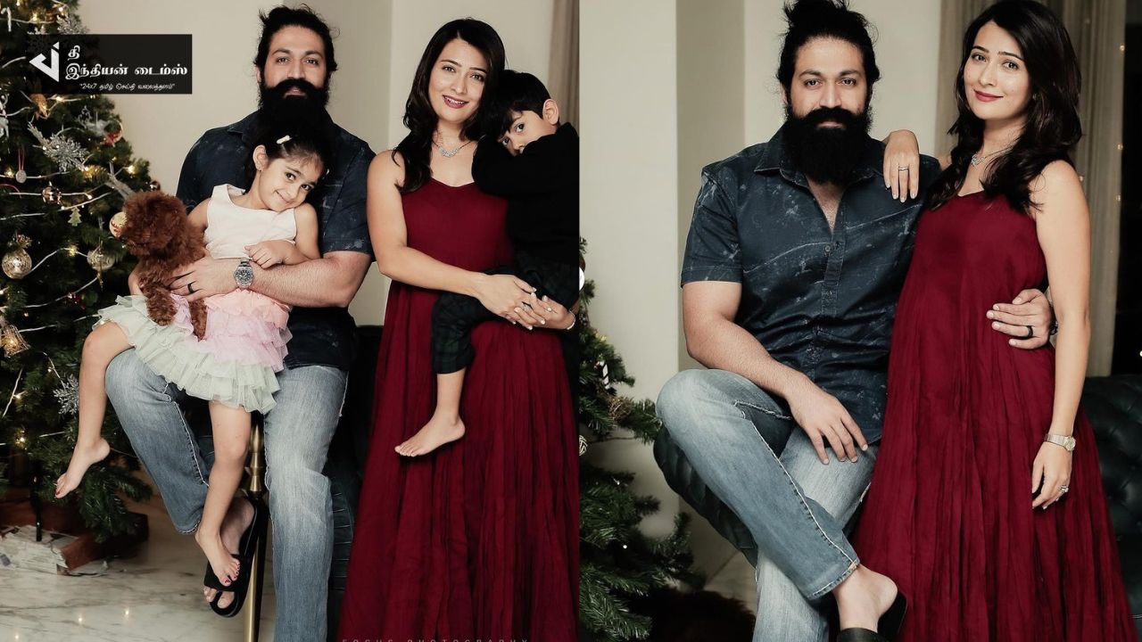 குடும்பத்துடன் NEW YEAR கொண்டாடிய KGF கதாநாயகன் யாஷ்