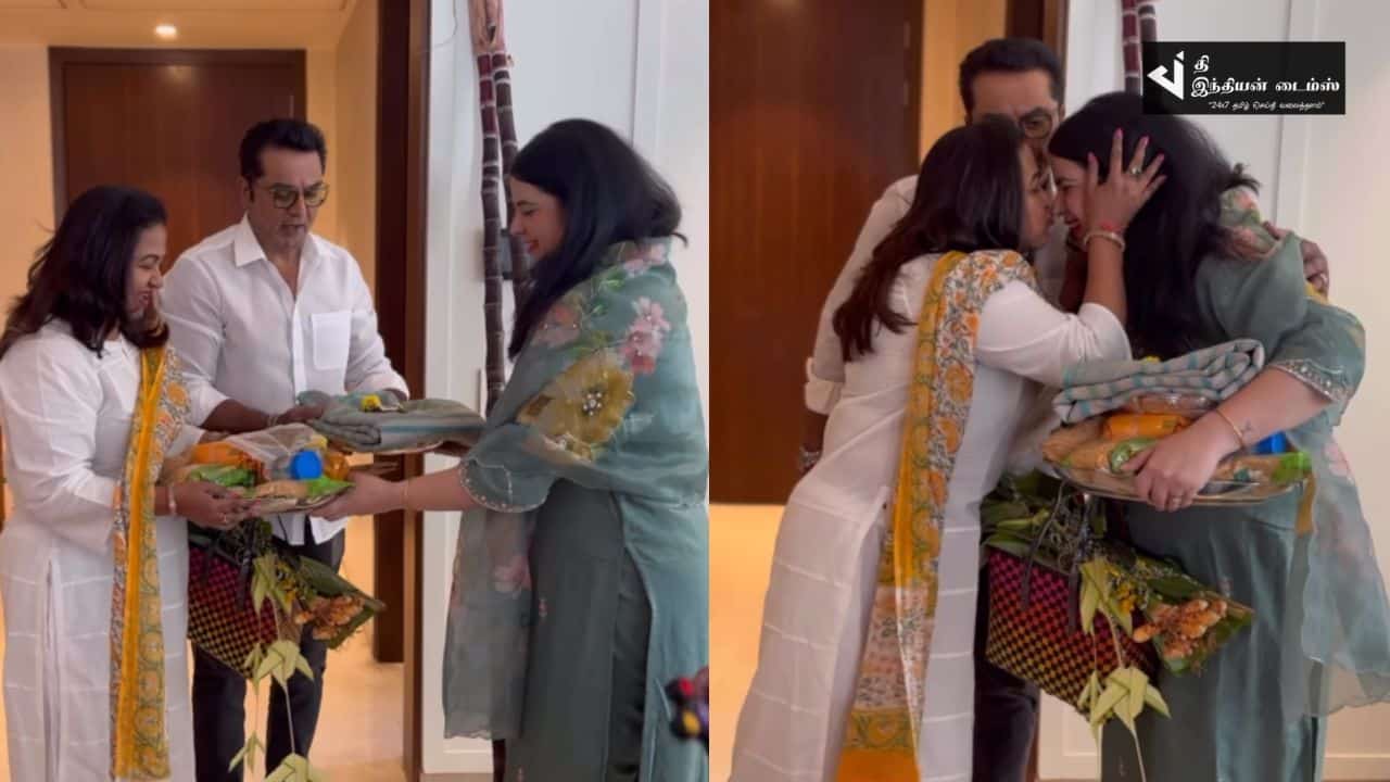 பேரன் பேத்திகளுடன் பொங்கல் கொண்டாடிய நடிகை ராதிகா சரத்குமார்