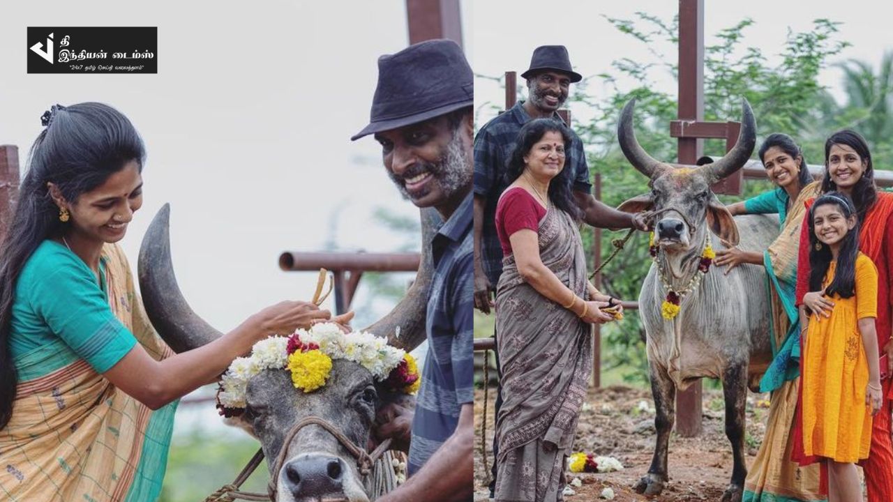 மாட்டுப்பொங்கலை கொண்டாடிய நடிகர் அருண் பாண்டியன்