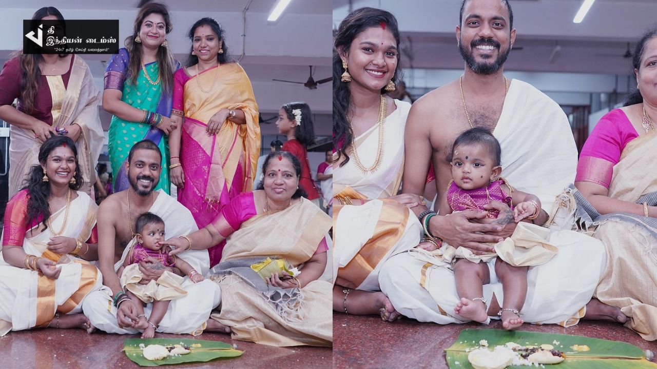 மகளுக்கு உணவு ஊட்டும் நிகழ்ச்சி நடத்திய சீரியல் நடிகை நட்சத்திரா