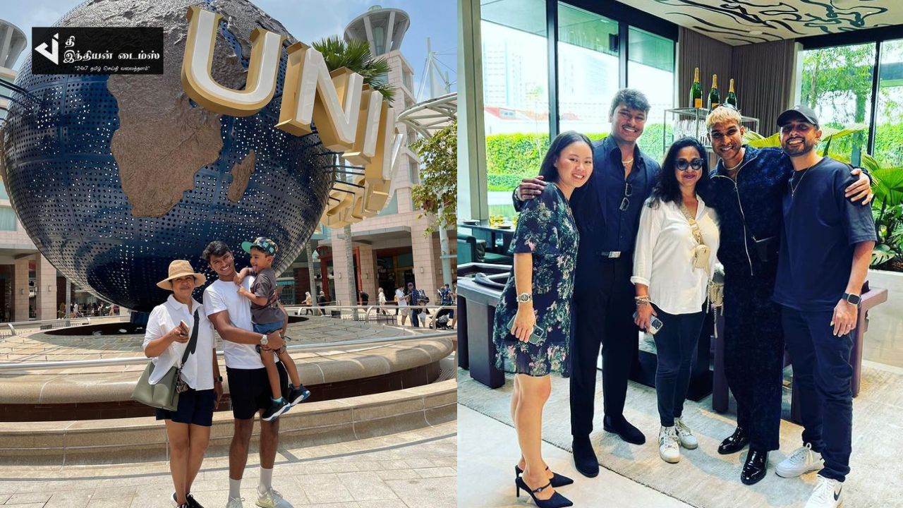 மகன் மற்றும் மகளுடன் வெளிநாட்டில் நடிகை ராதிகா சரத்குமார்