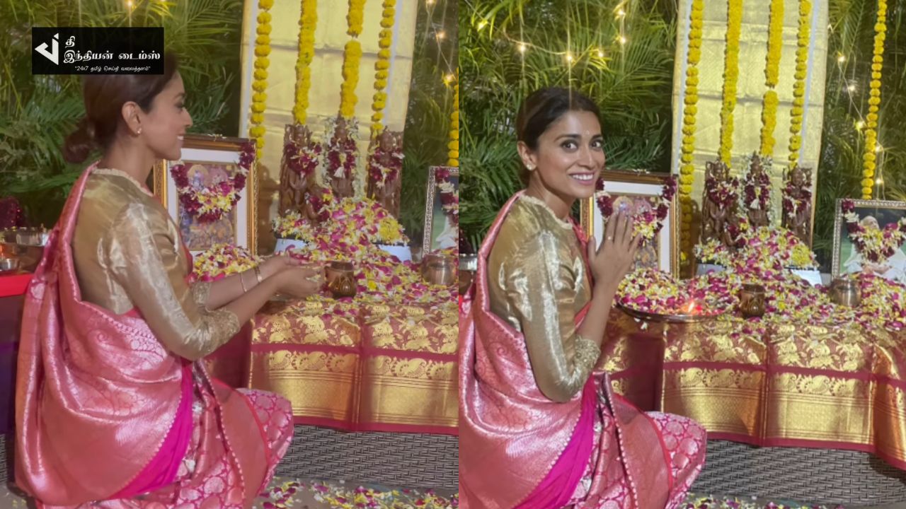 ராமர் கோவில் திறப்புவிழாவை வீட்டில் கொண்டாடிய நடிகை ஷ்ரேயா