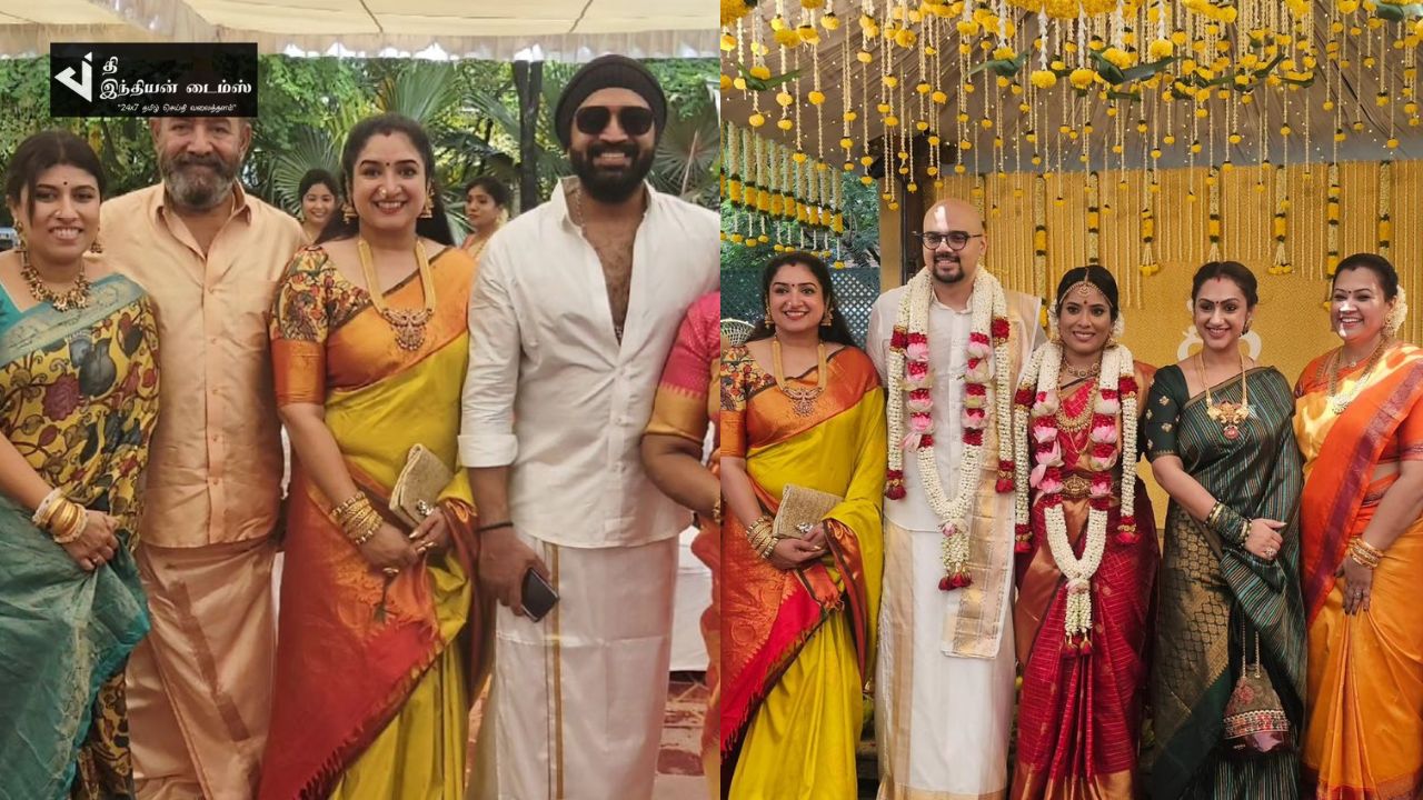 நண்பர் வீட்டு திருமணத்தில் குடும்பத்துடன் கலந்துகொண்ட நடிகர் விஜயகுமார்