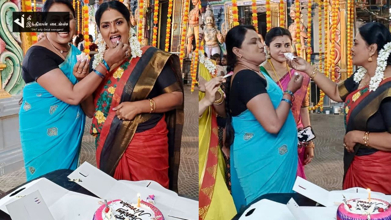 பாண்டியன் ஸ்டோர்ஸ் படப்பிடிப்பில் பிறந்தநாளை கொண்டாடிய நடிகை நிரோஷா