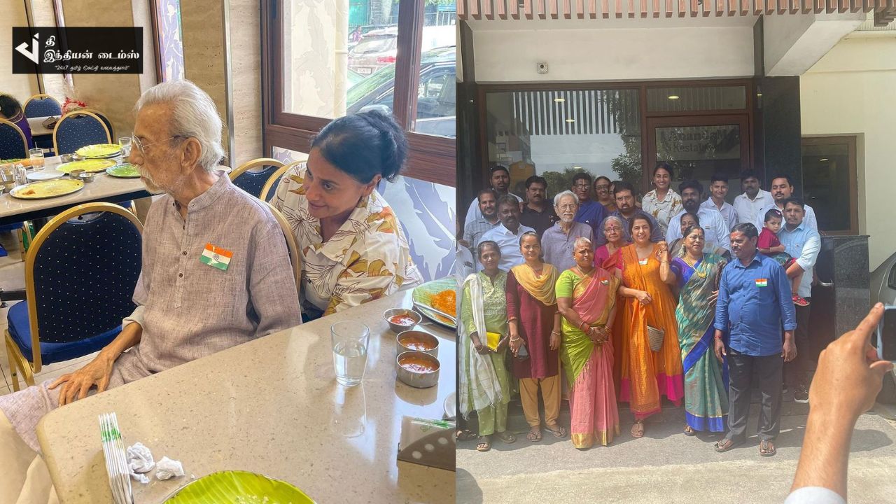 தந்தை சாரு ஹாசனின் பிறந்தநாளை கொண்டாடிய நடிகை சுஹாசினி