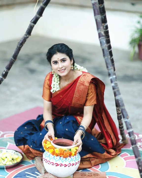 தல பொங்கலை கொண்டாடிய பாக்கியலட்சுமி சீரியல் நடிகை ரித்திகா 3