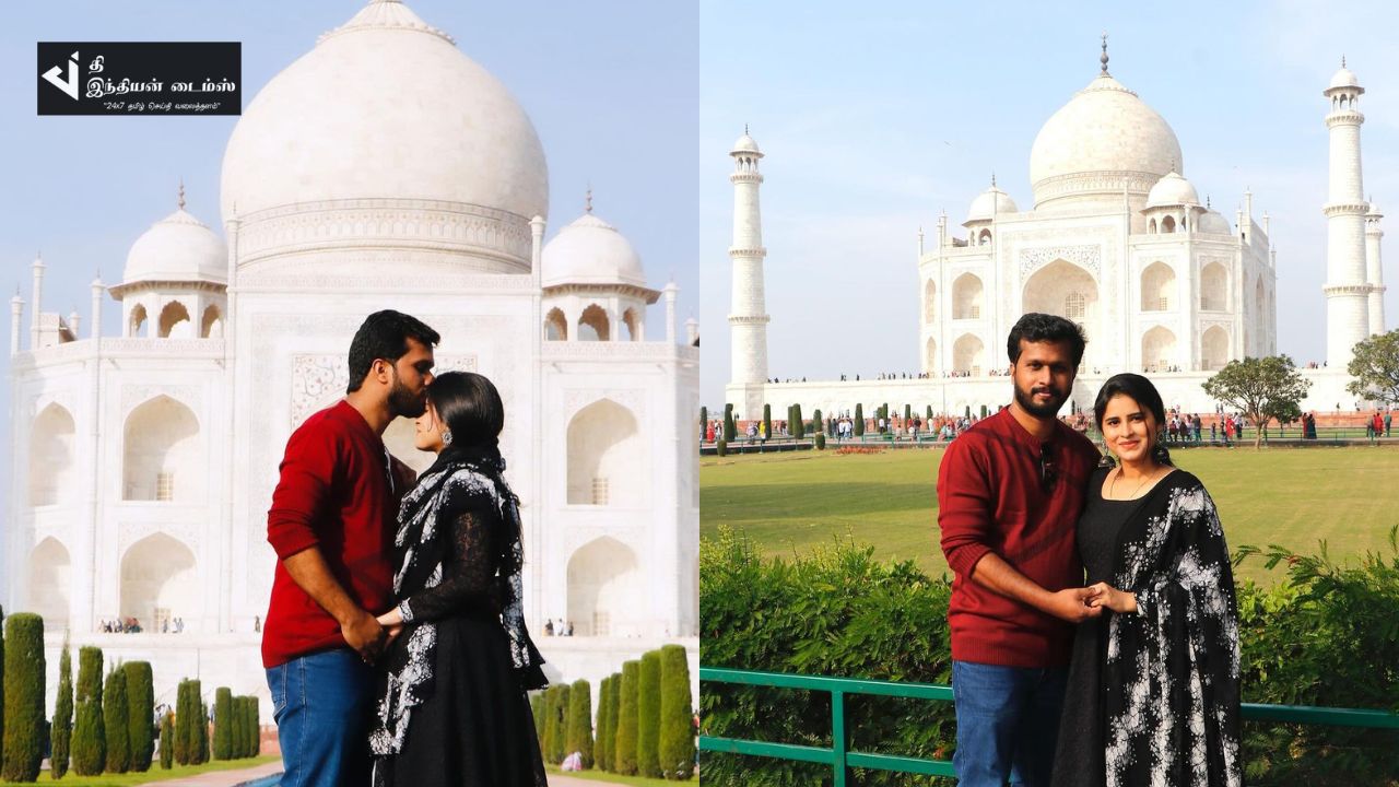 தாஜ்மகாலில் பாக்கியலட்சுமி சீரியல் நடிகை ரித்திகா காதலர் தின கொண்டாட்டம்