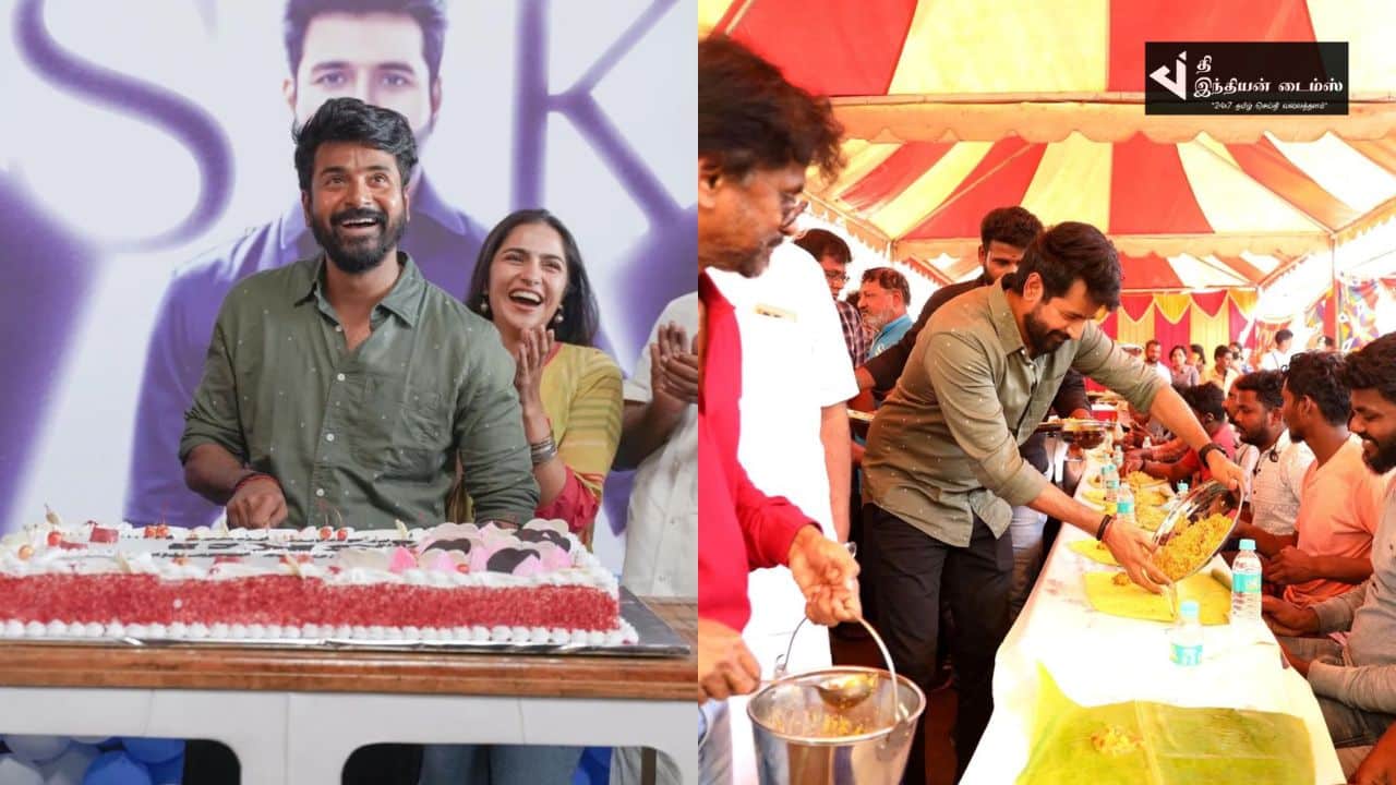 இன்று SK23 படப்பிடிப்பில் கேக் வெட்டி பிறந்தநாள் கொண்டாடிய நடிகர் சிவகார்த்திகேயன்
