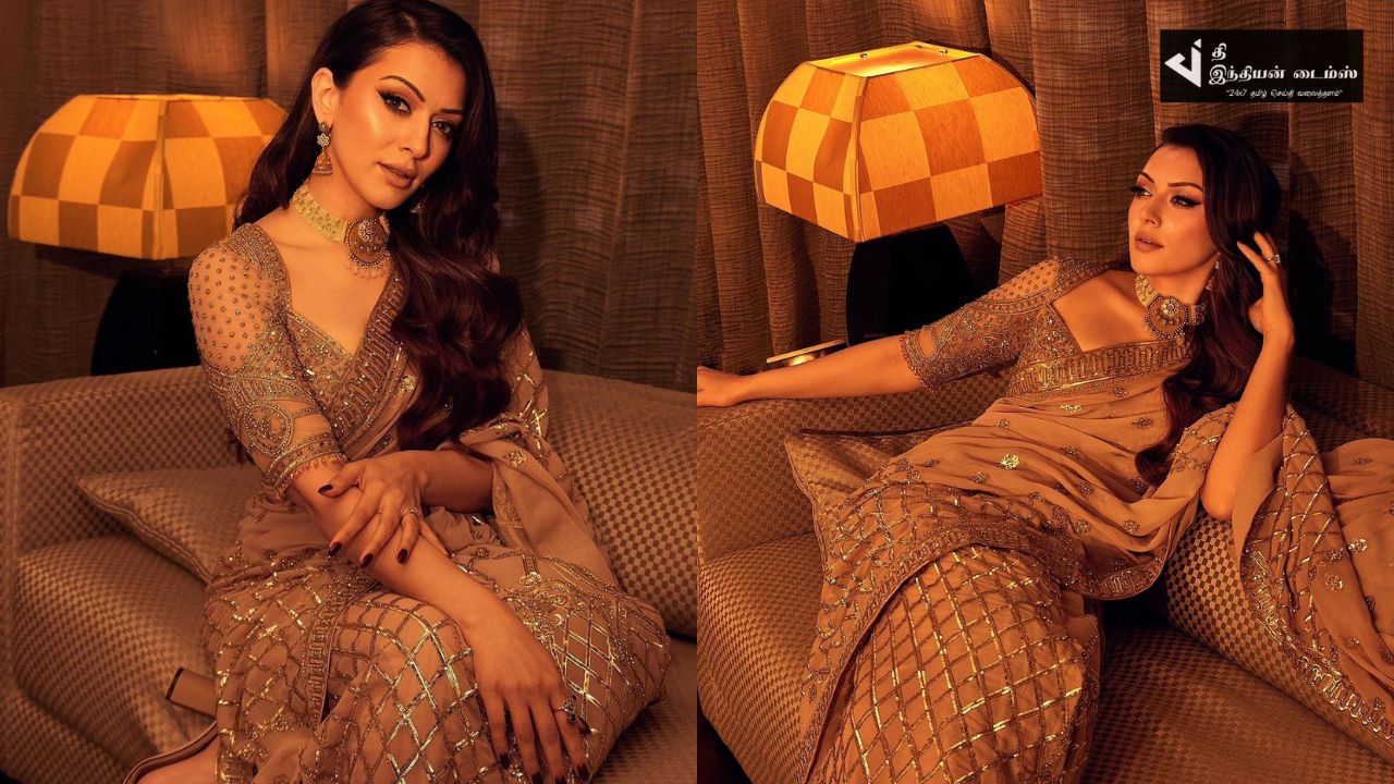 சேலையில் தாறுமாறான கவர்ச்சியில் நடிகை HANSIKA MOTWANI